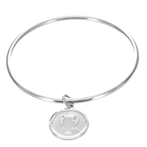 Palais du Rosaire Bracelet jonc en Argent avec une médaille de Lourdes - Bracelet Argent - Culte Chrétien en Argent