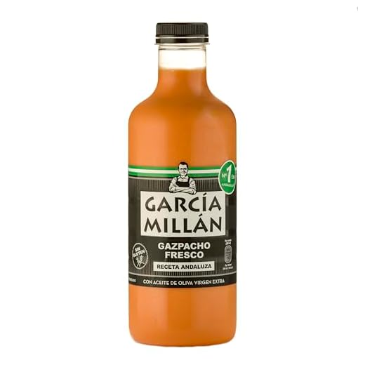 García Millán Gazpacho Fresco con Aceite de Oliva Virgen Extra, Receta Andaluza, 1L (Refrigerado)