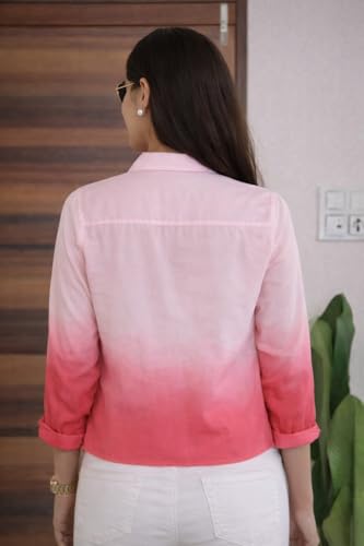 Image of Women's Korean Style 3 /4 Sleeve Oversized Button Down|| Workwear Top Shirt for Office & Casual Wear Women Shirt || Shirt for Woman || Top for Women (L-98-101)