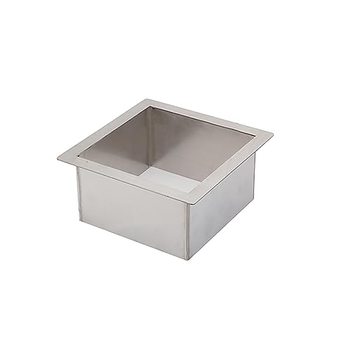 Image of Drop-in Trash Chute - 304 Stainless Steel Square Built-in Countertop Waste Trash Grommet (140MM)