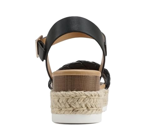 Image of Soda CLIP ~ Women Open Toe Ankle Strap Platform Espadrille Sandal