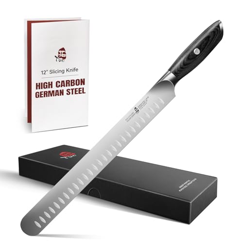 TUO Carving Knife, 12 inch Brisket Knife for Cutting Smoked Meat, Slicing Through Roast, High Carbon German Steel, Ergonomic Handle, BBQ Gifts - Falcon Series