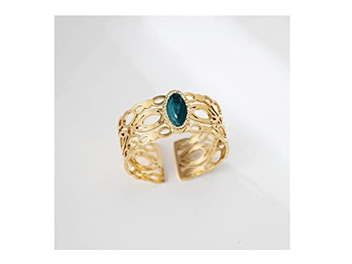 Anéis de declaração na moda delicados moda vazados personalidade retrô anel de aço inoxidável festa