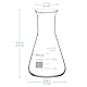 stonylab Weithals Erlenmeyerkolben aus Glas, 150 ml Erlenmeyerkolben aus Borosilikatglas mit Robustem Rand, 1 Packung