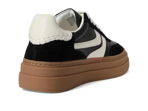 Steve Madden Women's Dodge Sneaker, Black/White, 8