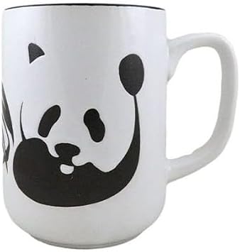 Ebros Gift Giant Panda Bear الملخص صورة ظلية فن سيراميك قهوة كوب مشروب كأس Tankard 18oz Animal Bamboo China Pandas Decor Collectible Kitchen Accessory 1