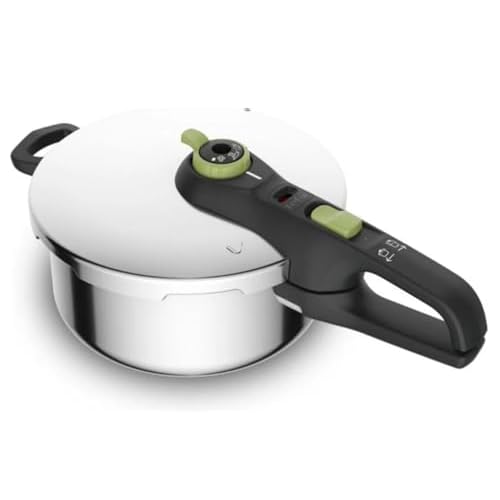 Tefal P2580400 Secure Trendy snelkookpan 4 liter twee programma's groenten en vlees snellere maaltijden zachte resultaten snelkookdeksel geschikt voor inductie voor maximaal 4 personen