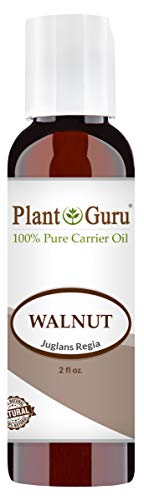 Walnut Oil 2 oz - Cold Pressed 100% Pure Natural - Skin, Body, Face, and Hair Growth Moisturizer. Great For Creams, Lotions, Lip balm and Soap Making