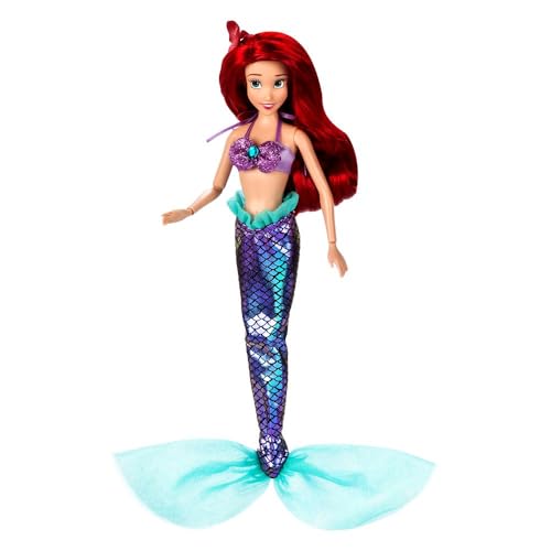 Disney Store Singing Ariel Doll - Disney Princess Toys, Mermaid Toys with Shimmering Costume, Organza Tail, Poseable, Glitter Details, Styled Hair - Inspired by The Little Mermaid (1989)