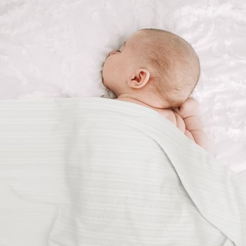 Image of DRESHOW BQUBO Newborn Receiving Blanket Toddler Warm for Girls with Bow Hat and Bow Headband Shower Gift