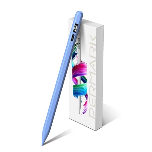 Stylus Pen for iPad 2025-2018 with LED Power Display, 15Mins Fast Charge,Tilt Sensitivity Pencil for iPad 10/9/8/7/6th,11th A16,Air 11/13 M2/M3,Pro 11/13 M4,Pro 12.9',Air 5/4/3,Mini 7/6/5(Blue)