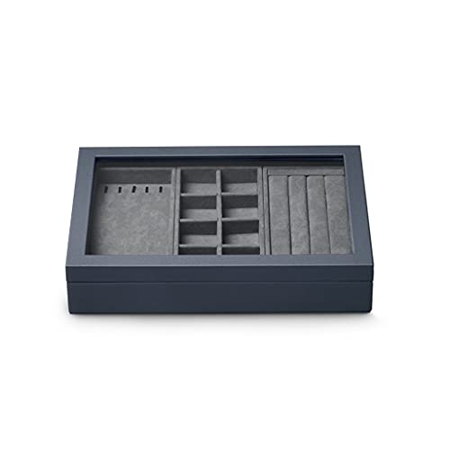 KXQYIKYI Caja de joyería, anillo de cuero, organizador de collares, caja, soporte de exhibición para pendientes, caja de almacenamiento de joyería, caja grande