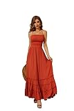 R.YIposha Women's Sleeveless Halter Beach Dresses Strappy Backless Bohemian Maxi Long Dress,16-18,Light Orange