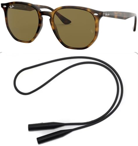 Image of Ray-Ban RB4306 710 /73 Sunglasses Bundle with Universal Anti-Slip Silicone Leash, Light Havana