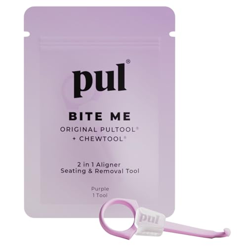 PUL Outil à mâcher et outil de retrait PUL 2 en 1 avec aligneur transparent - Violet | Chewie orthodontique + Remover Combo | Accessoire dentaire hygiénique, réutilisable et sans BPA pour Invisalign