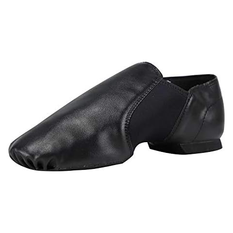 Linodes PU Leather Jazz Shoe Slip On Dance Shoes for Girls and Boys (Toddler/Little Kid/Big Kid), Black Cover