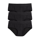 TomboyX Hipster Underwear for Women, Cotton Blend, Sustainable Soft Stretch Fabric, Full Coverage Mid Rise Panties, Multipack -Medium/3-Pack X= Black