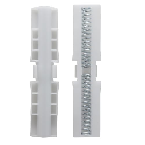Guía deslizante para puertas plegables, paquete de 2 unidades, color blanco, montaje superior | Material ABS, para puertas plegables de clóset, armarios, gabinetes y puertas de baño miniatura 5