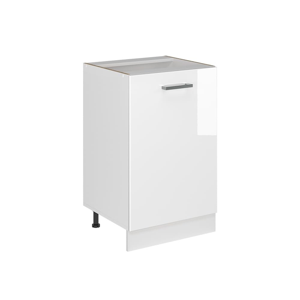 Vicco Kitchen base cabinet "Raul", White High Gloss/White 50 cm