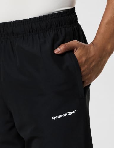Image of Reebok Men's Woven Mesh Track Pants - Breathable Mesh Panels Gym Trackpants for Men | Training Running Payjama for Men | Athletic Pants - Elastic Drawcord Waistband