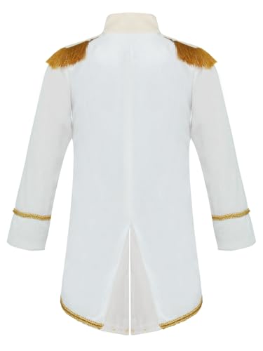 Choomomo Boys Royal Prince Tailcoat Kids Medieval Renaissance Long Sleeve Golden Trim Tuxedo Jacket4