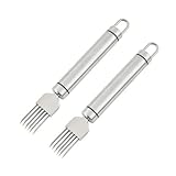 Stainless Steel Green Onion Slicer, Multi-Blade Kitchen Herb Cutter, Professional Scallion Shredding Tool (2, Silver and black)