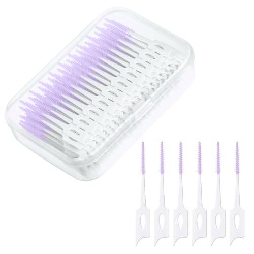 URAQT Interdentalbürsten, 220 Stück Silikon Zahnzwischenraumbürsten, Tragbarer Zahnbürsten Dual-Use Zahnseide Stick Interdentalbürste, Dentalbürsten für Zahnreinigung zwischenräume Werkzeug (Lila) URAQT Interdentalbürsten, 220 Stück Silikon Zahnzwischenraumbürsten, Tragbarer Zahnbürsten Dual-Use Zahnseide Stick Interdentalbürste, Dentalbürsten für Zahnreinigung zwischenräume Werkzeug (Lila)