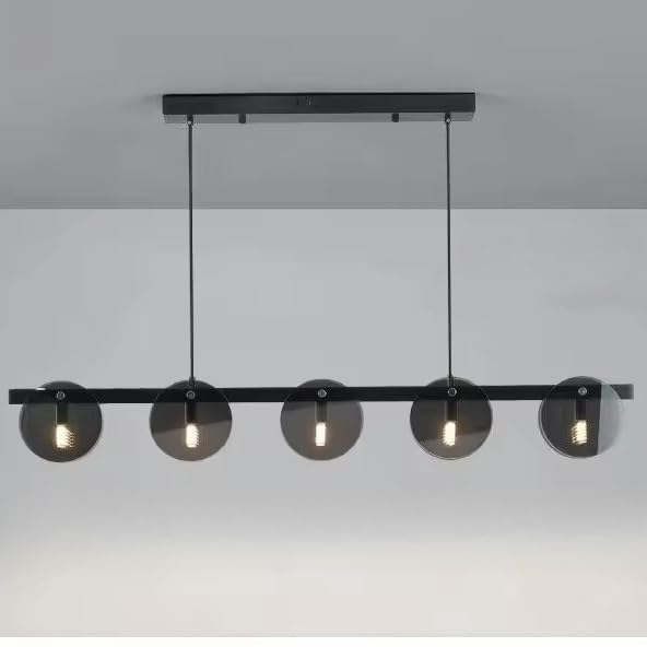 Lustre en verre noir haut de gamme LWX, plafonnier design pour cuisine et bureau