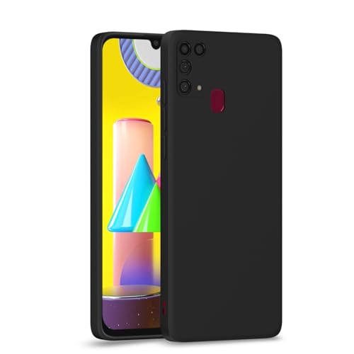 Image of Outlouders Back Cover for Samsung Galaxy M31 / M31 Prime / F41 | Camera Protection | Durable Soft Matte Silicone Bumper Case (Black)