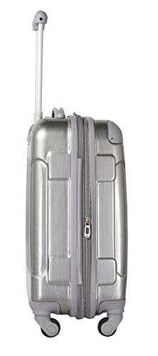 Travelers Club Polaris Hardside Metallic Spinner Luggage, Silver, Carry-On 20-Inch