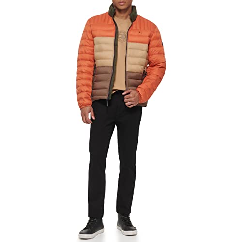 Image of Tommy Hilfiger Mens Embroidered Logo Puffer Jacket