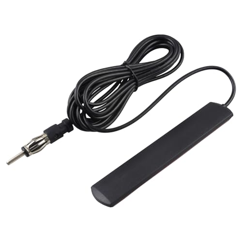 BOOBRIE Antenne FM/AM Voiture Adhésive Universelle - Antenne Auto Haute Sensibilité 7dBi avec Connecteur DIN Câble 3m pour Voitures/Camions/Bateaux/Lecteur...