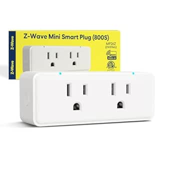 Minoston 800 Series Z-Wave Dual Outlet Plug, Hub Required, Compatible with SmartThings, Hubitat, Fibaro