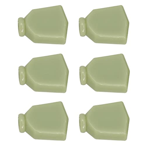 Tiuimk プラスチック翡翠グリーン台形ペグマシンヘッドボタンノブハンドル (6個パック)