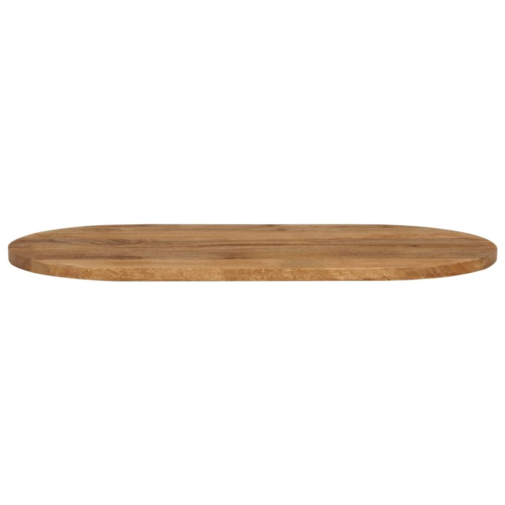 Piano Tavolo Ovale in Legno Massello di Mango 110x40x2,5 cm per Rinnovo Arredamento Casa e Commerciale, Superficie Liscia Facile da Pulire, Design Rustico con Venature