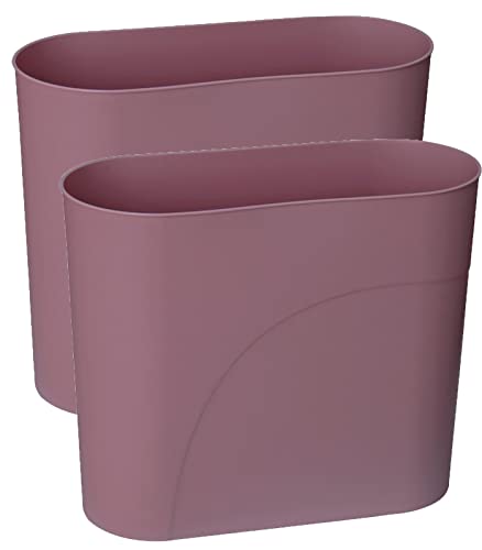 Image of HMQCI Plastic Rectangular Small Trash Can Wastebasket, Garbage Container Bin, 3 gallons (WineRed, 3-Gallons(2 Pack))