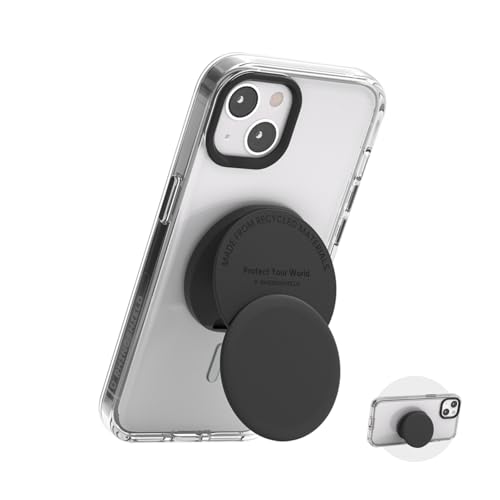 RHINOSHIELD Grip O Compatible MagSafe | Grip avec Support Repliable pour Coque de téléphone MagSafe, Mode Portrait et Paysage, Support de téléphone, Accessoire pour Smartphone - Classique Noir