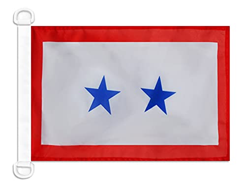 AZ FLAG Blue Star Service Flag 2 Stars Nautical Flag 18'' x 12'', service banner flags 30 x 45 cm, Banner 12x18 in for boat โ image 1