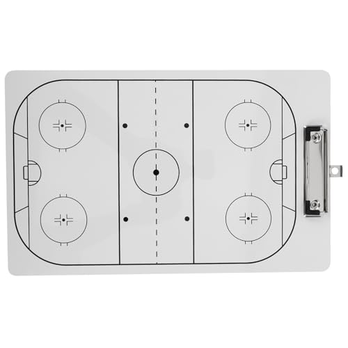 Cabilock Tablero Táctico de Hockey Blanco Doble Cara con Borrado Seco para Entrenadores Pizarra Portátil Ligera para Estrategia y Planificación Deportiva Multiusos