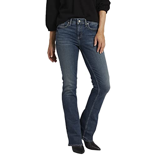 Silver Jeans Co. Women's Suki Mid Rise Curvy Fit Bootcut Jeans, Med Wash EAE356, 29W x 31L