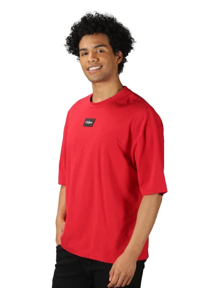 Image of URGEAR Men's Cotton Printed Drop Shoulder - Hip Hop - Down Shoulder- Baggy Loose fit- Stylish Oversized t Shirts for Men