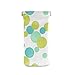 Squeeze Top Sunglasses Pouch Eyeglass Cases PU Leather Soft Anti-Scratch Eyeglass Holder (Lime Green Blue Color Polka Dots)