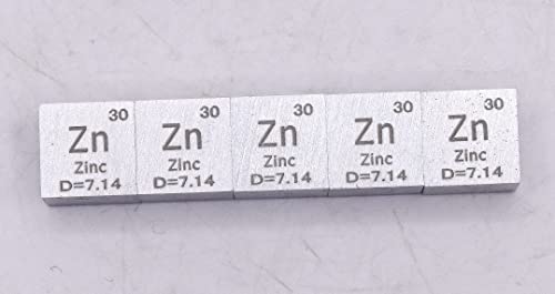 Image of 0.39 inch 10mm Zinc Zn Metal Cube up to 99.9% Pure Periodic Table Element Engraved Density Collection Science Education Display Block Cube + Acrylic Case Box - 1PC