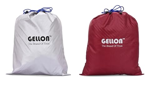 Image of Gellon Shoes Bag in Umbrella Cloth for Travel & Storage Travel Organizer for Women & Men Travel Accessories Shoes Cover Pouch Shoes Bag for Travel Essentials in Maroon & Silver Color