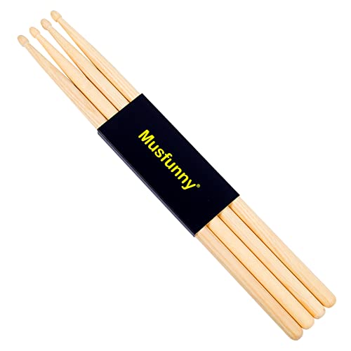 5A Wood Drum Sticks for Kids: 2 Pairs Drumsticks for Electronic Drumming Children Adults Beginner Percussion Accessories