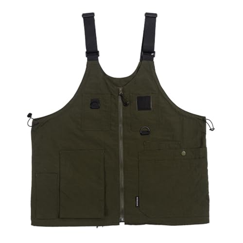 HUANGENG Chaleco para hombre al aire libre con muchos bolsillos, chaleco de camping sin mangas, chaleco de pesca para caza, fotografía, senderismo