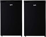 Igenix Freestanding Under Counter Larder Fridge & Freezer Set, Reversible Doors, 55 cm Wide, Black, 136 liters - Image 1