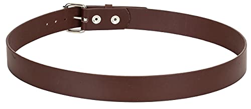 Brown Leather Belt 1.75" Wide Roller Buckle with Removable Snap2