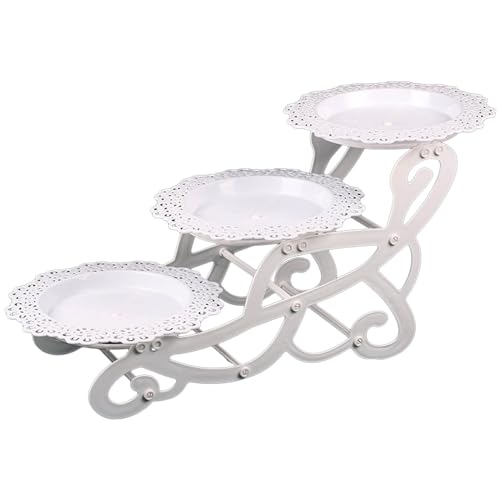 Maxtonser Soporte para servir de 3 niveles, bandeja para servir postres, pasteles, cupcakes, soporte de escritorio, boda, fiesta de cumpleaños
