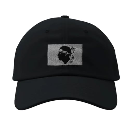 Casquette drapeau de la Corse noir réglable pour un look corse au quotidien